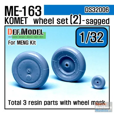 DEFDS32006 1:32 DEF Model Me 163 Komet Sagged Wheel Set #2 (MNG kit)