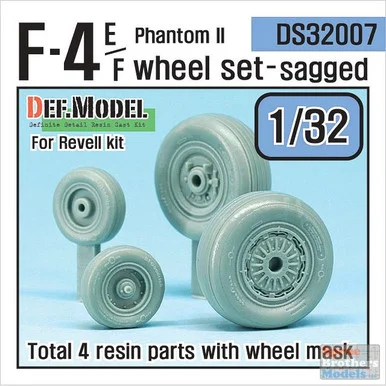 DEFDS32007 1:32 DEF Model F-4E F-4F Phantom II Sagged Wheel Set (REV kit)