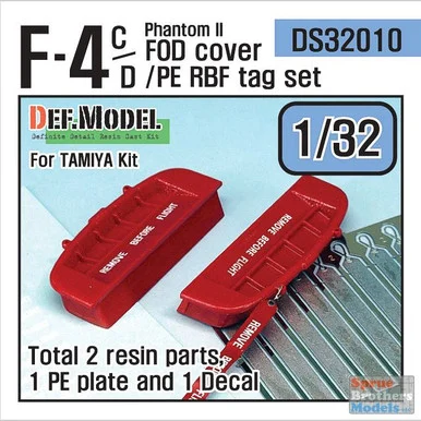 DEFDS32010 1:32 DEF Model F-4C F-4D Phantom II FOD Cover & PE RBF Tag Set (TAM kit)