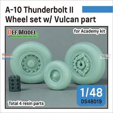 DEFDS48019 1:48 DEF Model A-10 Thunderbolt II Wheel Set with Vulcan Gun Tip (ACA kit)