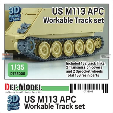 DEFDT35006 1:35 DEF Model US M113 APC Workable Track Set - Damaged Pad (3D Printed)
