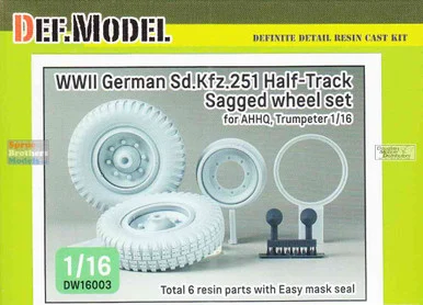 DEFDW16003 1:16 DEF Model Sd.Kfz.251 Half Track Sagged Wheel Set (TRP kit)