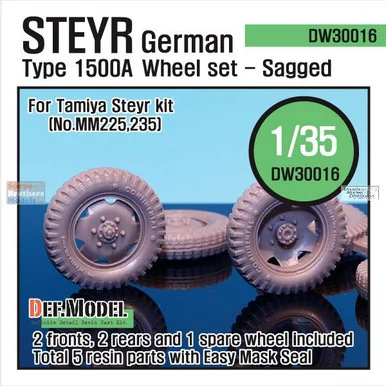 DEFDW30016 1:35 DEF Model Steyr Type 1500A Sagged Wheel Set (TAM kit)