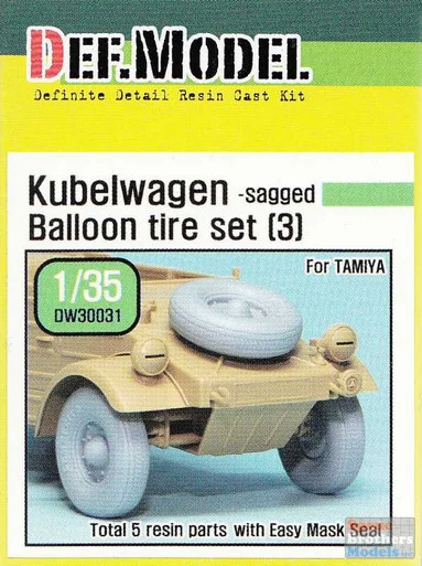 DEFDW30031 1:35 DEF Model Kubelwagen Balloon Sagged Wheel Set #3 (TAM kit)
