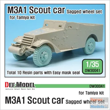 DEFDW30041 1:35 DEF Model M3A1 Scout Car Sagged Wheel Set (TAM kit)