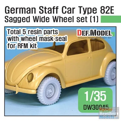 DEFDW30045 1:35 DEF Model German Staff Car Type 82E Sagged Wide Wheel Set #1 (RFM kit)