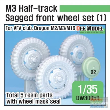DEFDW30050 1:35 DEF Model M3 Half Track Sagged Front Wheel Set #1