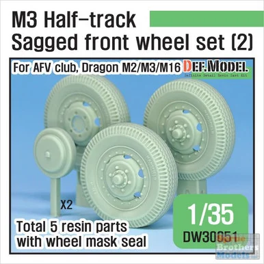 DEFDW30051 1:35 DEF Model M3 Half Track Sagged Front Wheel Set #2