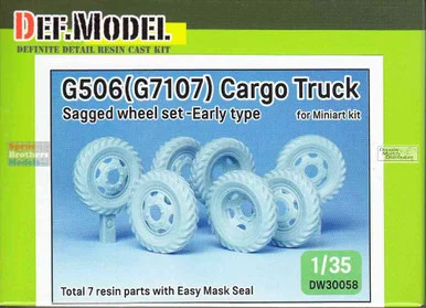 DEFDW30058 1:35 DEF Model G506 (G7107) Cargo Truck Early Sagged Wheel Set (MIA Kit)