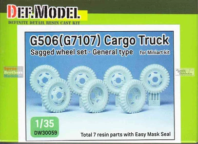 DEFDW30059 1:35 DEF Model G506 (G7107) Cargo Truck General Type Sagged Wheel Set (MIA Kit)