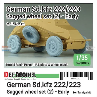DEFDW30072 1:35 DEF Model Sd.Kfz.222/223 Sagged Wheel Set Early