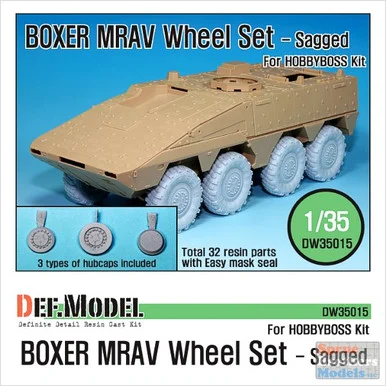 DEFDW35015 1:35 DEF Model Boxer MRAV Sagged Wheel Set (HBS kit) #DW35015