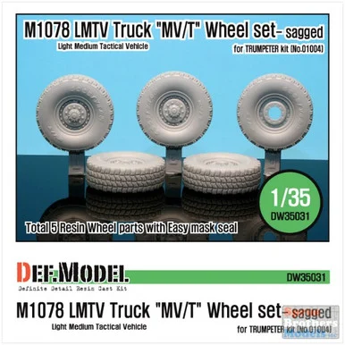 DEFDW35031 1:35 DEF Model M1078 LMTV Truck MV/T Sagged Wheel Set (TRP kit)