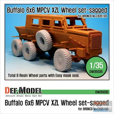DEFDW35035 1:35 DEF Model Buffalo 6x6 MPCV Mich. XZL Sagged Wheel (BNC kit) #DW35035