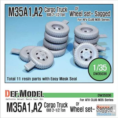 DEFDW35036 1:35 DEF Model M35A1/A2 Cargo Truck GY Sagged Wheels (AFV kit)