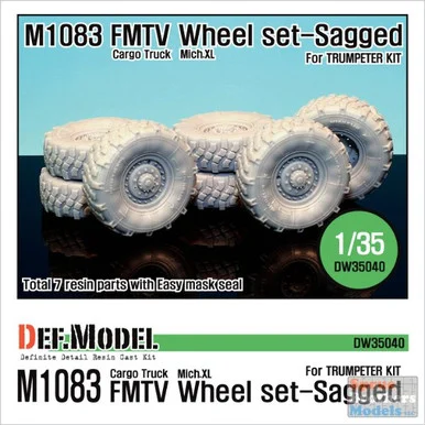 DEFDW35040 1:35 DEF Model M1083 FMTV Michelin XL Sagged Wheels (TRP kit)