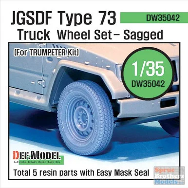 DEFDW35042 1:35 DEF Model JGSDF Type 73 Truck Sagged Wheel Set (TRP kit)