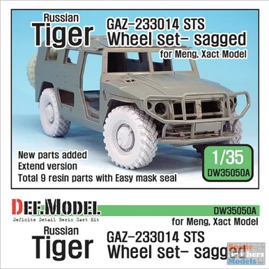 DEFDW35050A 1:35 DEF Model Tiger GAZ-233014 STS Sagged Wheel Set (MNG/XAC kit)