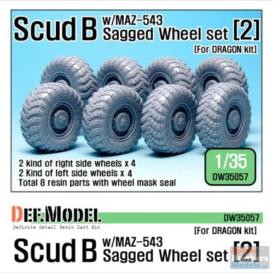 DEFDW35057 1:35 DEF Model Scud B with MAZ-543 Sagged Wheel Set #2 (DRA kit)