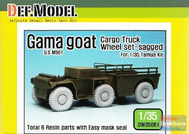 DEFDW35061 1:35 DEF Model Gama Goat Cargo Truck Sagged Wheel Set (TAM kit)