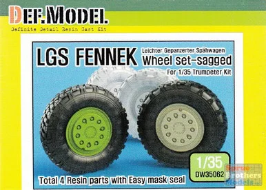 DEFDW35062 1:35 DEF Model LGS Fennek Sagged Wheel Set (TRP kit)