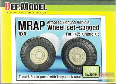 DEFDW35064 1:35 DEF Model MRAP 4x4 Sagged Wheel Set (KIN kit)