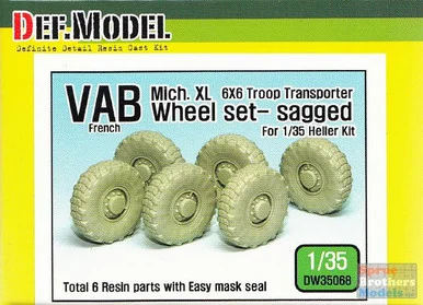 DEFDW35068 1:35 DEF Model French VAB 6x6 Troop Transporter Michelin XL Sagged Wheel Set (HEL kit)