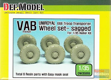 DEFDW35069 1:35 DEF Model French VAB 6x6 Troop Transporter Uniroyal Sagged Wheel Set (HEL kit)
