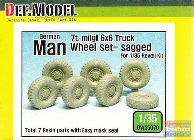 DEFDW35070 1:35 DEF Model German MAN 7-ton Milgl 6x6 Truck Sagged Wheel Set (REV kit)