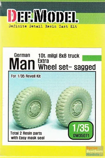 DEFDW35071 1:35 DEF Model German MAN 7-ton Milgl 6x6 Truck Extra Sagged Wheel Set (REV kit)