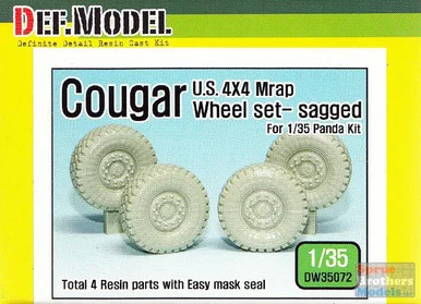 DEFDW35072 1:35 DEF Model US Cougar 4x4 MRAP Sagged Wheel Set (PAN kit)