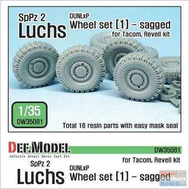 DEFDW35081 1:35 DEF Model SpPz 2 Luchs Dunlop Sagged Wheel Set (TAK/REV kit)