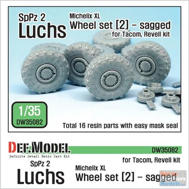 DEFDW35082 1:35 DEF Model SpPz 2 Luchs Michelin XL Sagged Wheel Set (TAK/REV kit)