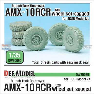 DEFDW35085 1:35 DEF Model AMX-10RCR 6x6 Sagged Wheel Set (TIG kit)