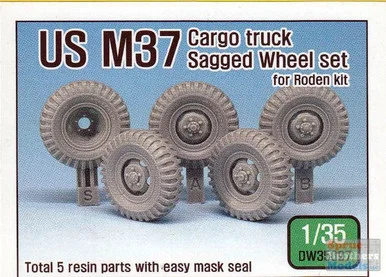 DEFDW35097 1:35 DEF Model US M37 Cargo Truck Sagged Wheel Set (ROD kit)