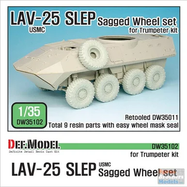 DEFDW35102 1:35 DEF Model USMC LAV-25 Piranha SLEP Sagged Wheel Set (TRP kit)