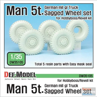 DEFDW35105 1:35 DEF Model German mil gl Truck Man 5t Sagged Wheel Set (HBS/REV kit)