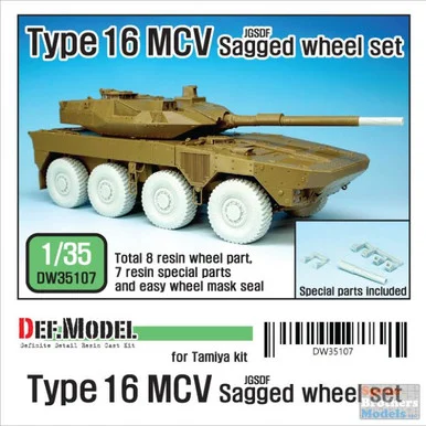 DEFDW35107 1:35 DEF Model JGSDF Type 16 MCV Sagged Wheel Set (TAM kit)