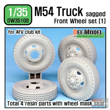 DEFDW35108 1:35 DEF Model M54 Truck Sagged Front Wheel Set Civilian Version (AFV kit)