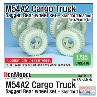 DEFDW35116 1:35 DEF Model US M54A2 Cargo Truck Sagged Rear Wheel Set [standard loaded] (AFV kit)