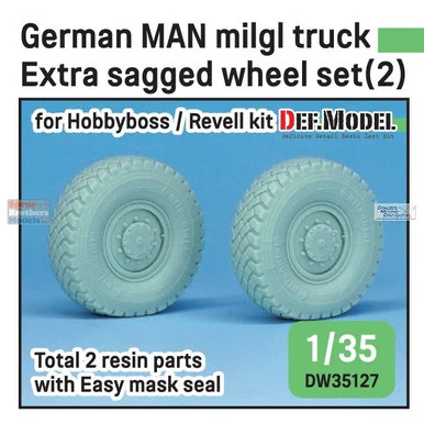 DEFDW35127 1:35 DEF Model German MAN 5t Milgl Truck Extra Sagged Wheel Set (HBS/REV kit)