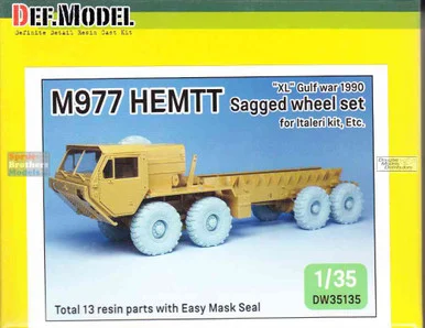 DEFDW35135 1:35 DEF Model M977 HEMTT Michelin XL (1990 Gulf War) Sagged Wheel Set (ITA kit)