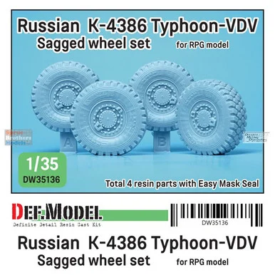 DEFDW35136 1:35 DEF Model Russian K-4386 Typhoon VDV Sagged Wheel Set (RPG kit)