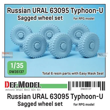 DEFDW35137 1:35 DEF Model Russian URAL 63095 Typhoon-U Sagged Wheel Set (RPG kit)