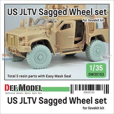 DEFDW35153 1:35 DEF Model US JLTV Sagged Wheel Set (ILK kit)