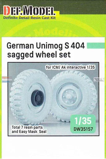 DEFDW35157 1:35 DEF Model Unimog S 404 Sagged Wheel Set (ICM/AKI kit)