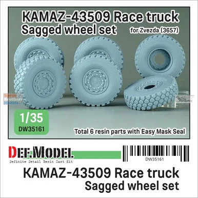 DEFDW35161 1:35 DEF Model KAMAZ-43509 Race Truck Sagged Wheel Set (ZVE kit)
