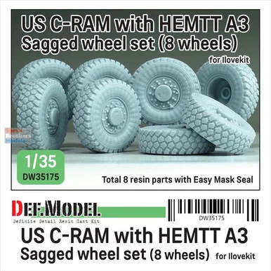 DEFDW35175 1:35 DEF Model US C-RAM with HEMTT A3 Sagged Wheel Set (ILK kit)