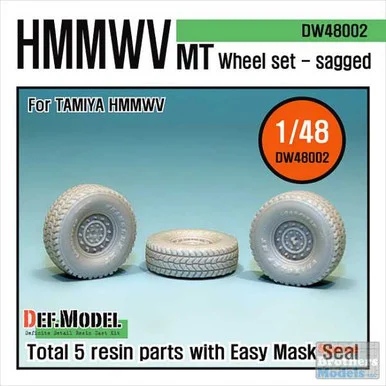 DEFDW48002 1:48 DEF Model HMMWV MT Sagged Wheel Set (TAM kit)