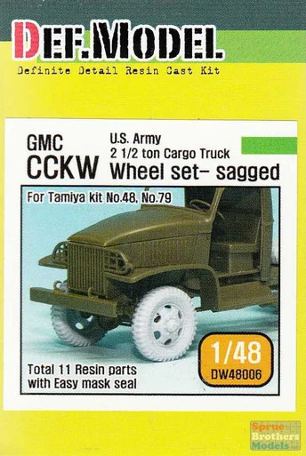 DEFDW48006 1:48 DEF Model GMC CCKW Sagged Wheel Set (TAM kit)
